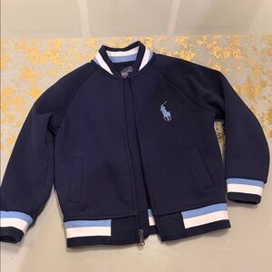 4t Ralph Lauren Dark Blue Jacket with White and Light Blue Details